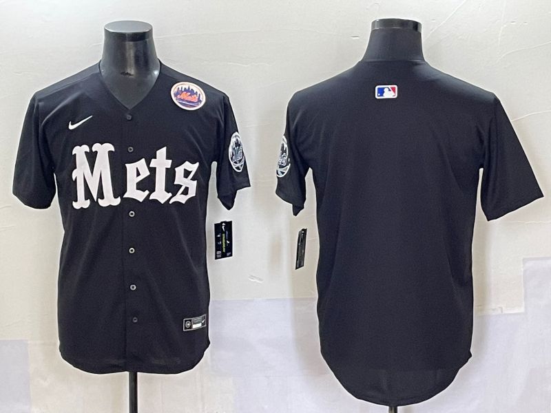 Men 2025 New York Mets Blank Black Five generations Joint Name Nike MLB Jersey style 2